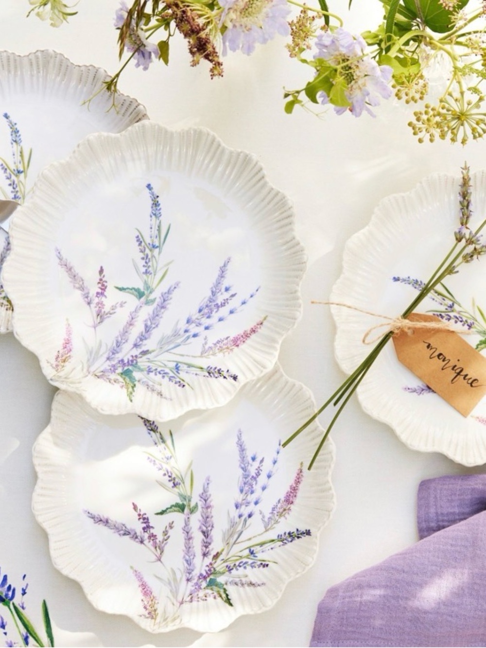 Pottery Barn Monique Lhuillier Provence Outdoor Melamine Salad Plates - Set of 4